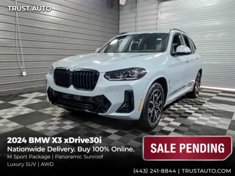 Gray 2024 BMW X3 xDrive30i AWD Luxury SUV w/M Sport Package for sale in Sykesville, MD