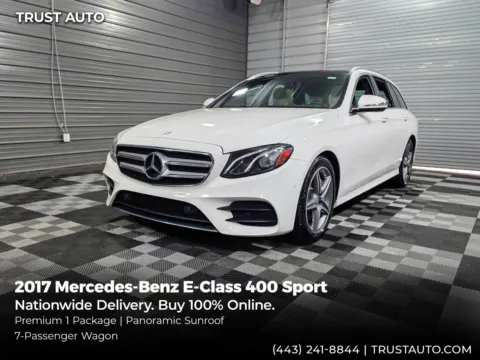 White 2017 Mercedes-Benz E-Class E 400 Sport AWD 4MATIC 7-Passenger Wagon w/Premium 1 Pkg for sale in Sykesville, MD