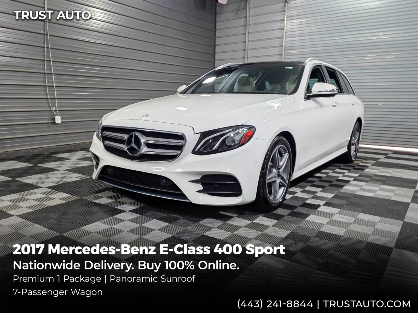 White 2017 Mercedes-Benz E-Class E 400 Sport AWD 4MATIC 7-Passenger Wagon w/Premium 1 Pkg for sale in Sykesville, MD