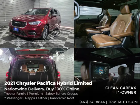 Red 2021 Chrysler Pacifica Hybrid Limited 7-Passenger Minivan/Van w/Theater Family/Premium/Safety Sphere Groups for sale in Sykesville, MD