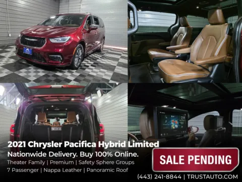 Red 2021 Chrysler Pacifica Hybrid Limited 7-Passenger Minivan/Van w/Theater Family/Premium/ for sale in Sykesville, MD