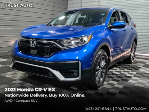 Blue 2021 Honda CR-V EX AWD SUV for sale in Sykesville, MD