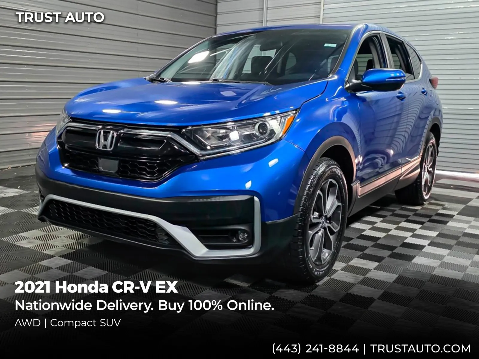 Blue 2021 Honda CR-V EX AWD SUV for sale in Sykesville, MD