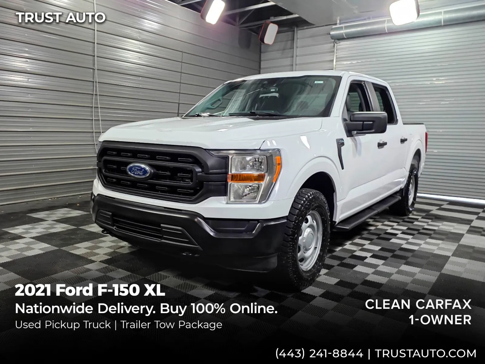 White 2021 Ford F-150 XL 4WD SuperCrew 6-Passenger Pickup Truck for sale in Sykesville, MD
