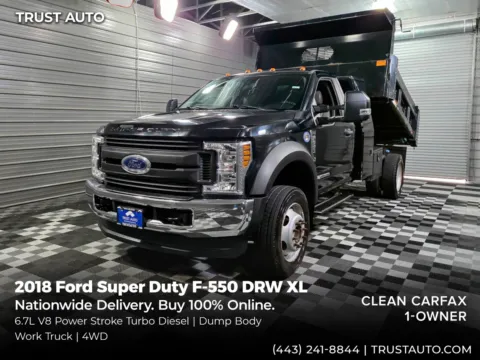 Black 2018 Ford F-550 Super Duty Chassis XL 169WB Regular Cab Dually 9FT Dump Bed DRW 4WD for sale in Sykesville, MD