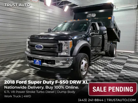 Black 2018 Ford F-550 Super Duty Chassis XL 169WB Regular Cab Dually 9FT Dump Bed DRW 4WD for sale in Sykesville, MD