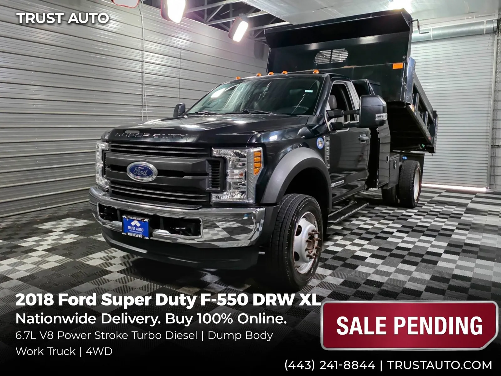 2018 Ford F-550 Super Duty Chassis XL 169WB Regular Cab Dually 9FT Dump Bed DRW 4WD for sale in Sykesville, MD