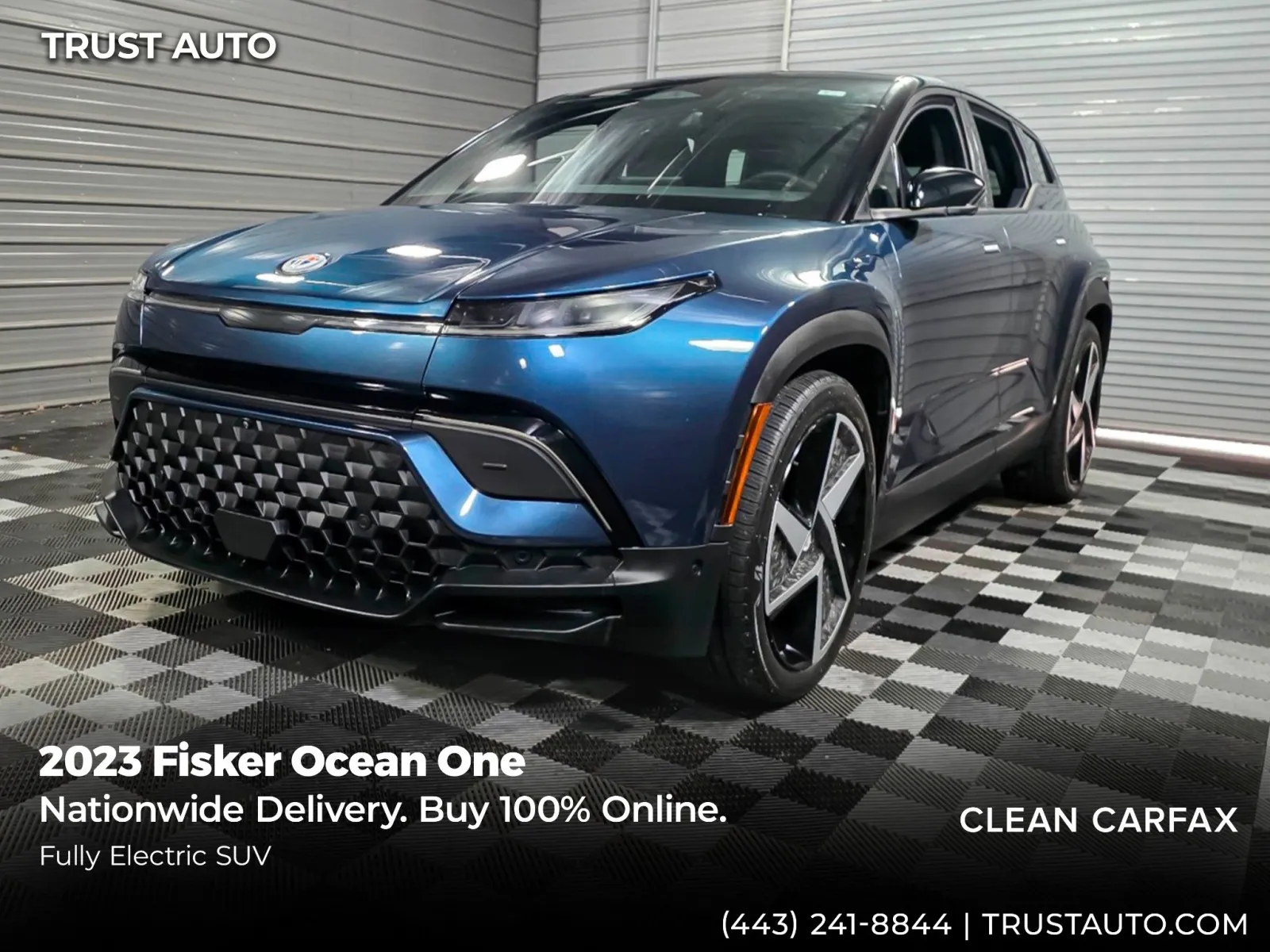 Blue 2023 Fisker Ocean One AWD Electric SUV for sale in Sykesville, MD