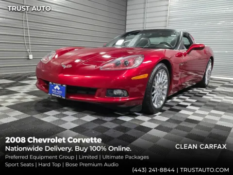 Red 2008 Chevrolet Corvette Hard-Top Coupe w/Preferred Equipment Group for sale in Sykesville, MD