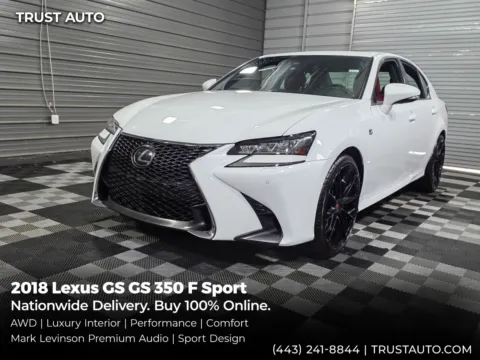 White 2018 Lexus GS 350 F Sport AWD Luxury Sedan for sale in Sykesville, MD