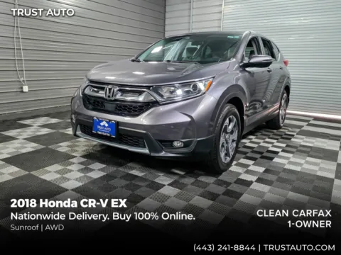 Gray 2018 Honda CR-V EX AWD SUV for sale in Sykesville, MD