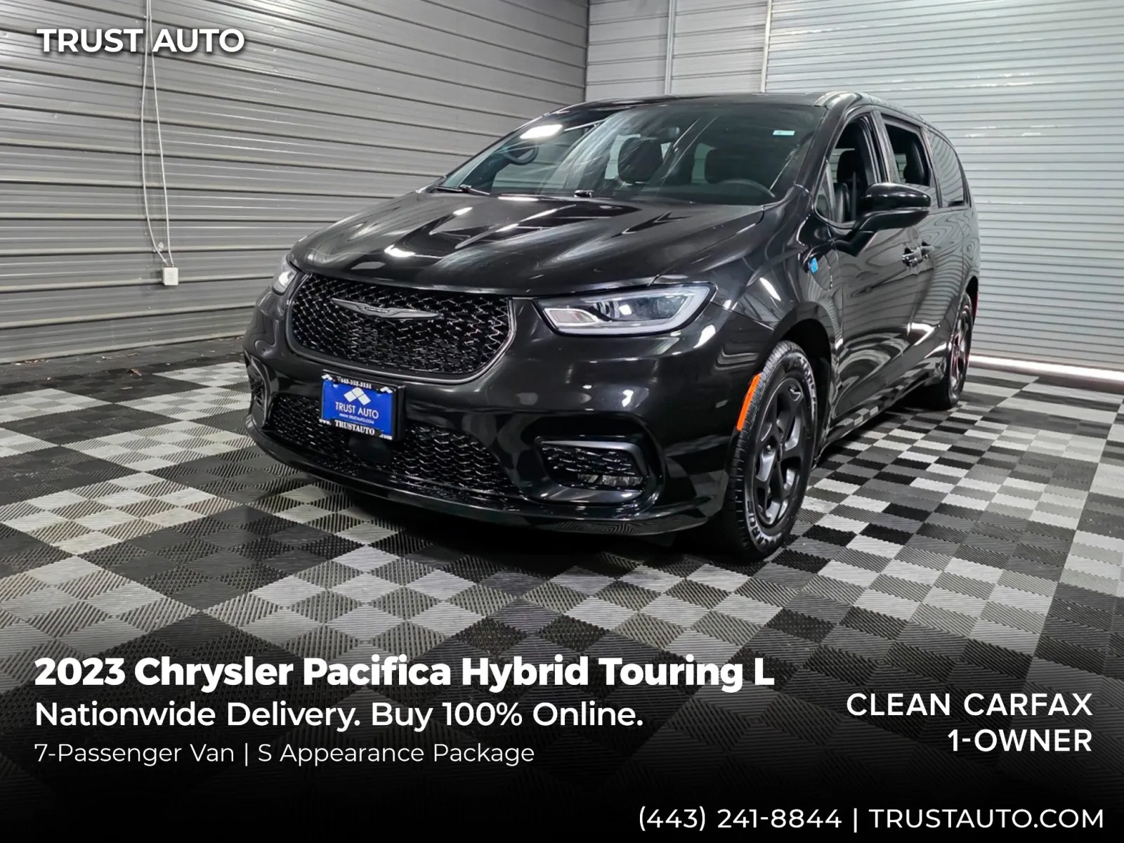 Black 2023 Chrysler Pacifica Hybrid Touring L 7-Passenger Minivan/Van for sale in Sykesville, MD