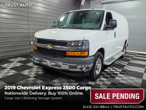 White 2019 Chevrolet Express 2500 Cargo 135''WB Low Roof Minivan/Van w/Shelving Storage System for sale in Sykesville, MD
