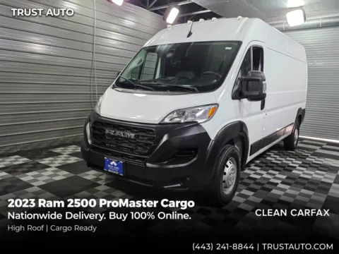 White 2023 Ram 2500 ProMaster Cargo 159''WB High Roof Minivan/Van for sale in Sykesville, MD