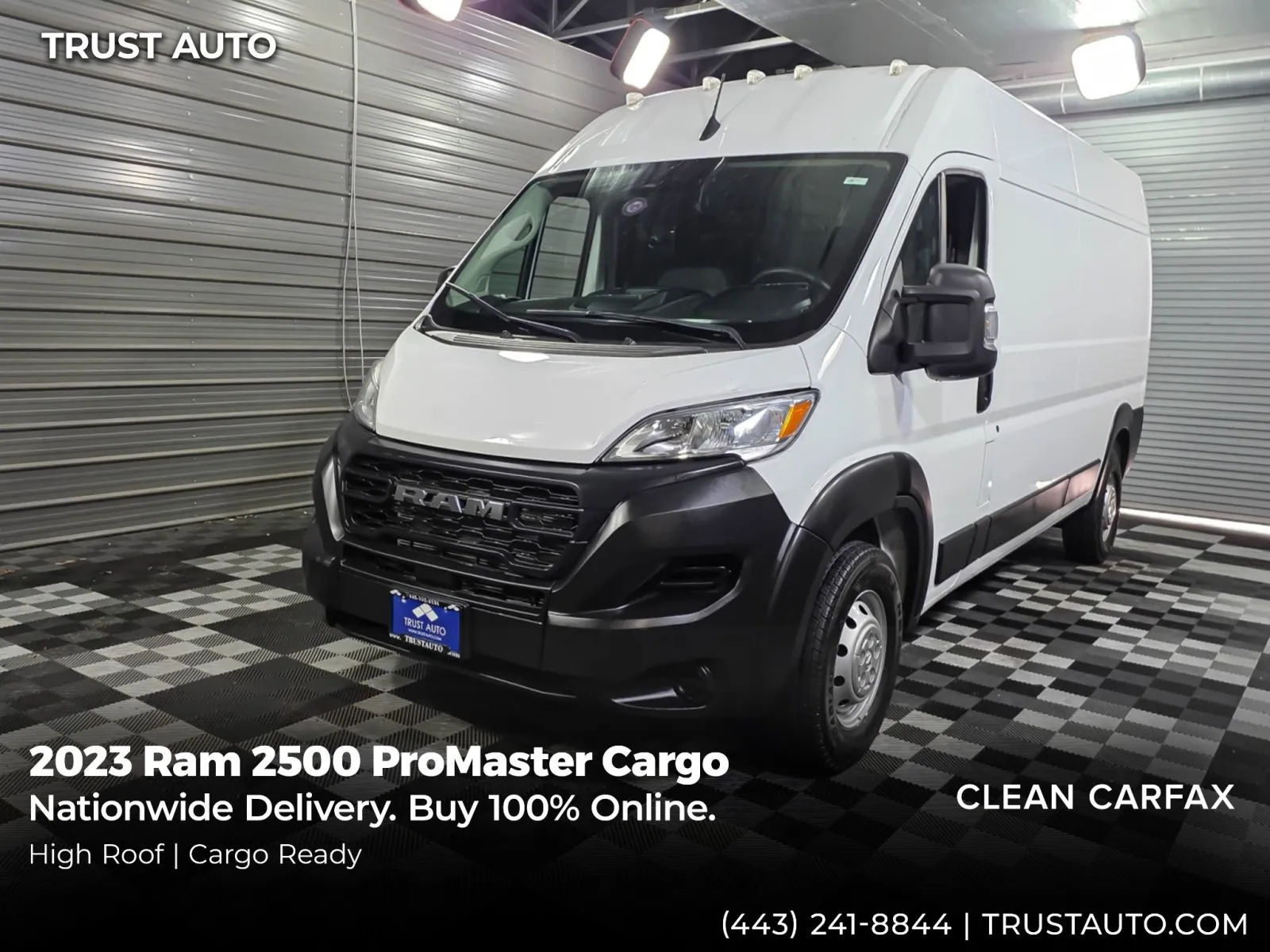 White 2023 Ram 2500 ProMaster Cargo 159''WB High Roof Minivan/Van for sale in Sykesville, MD