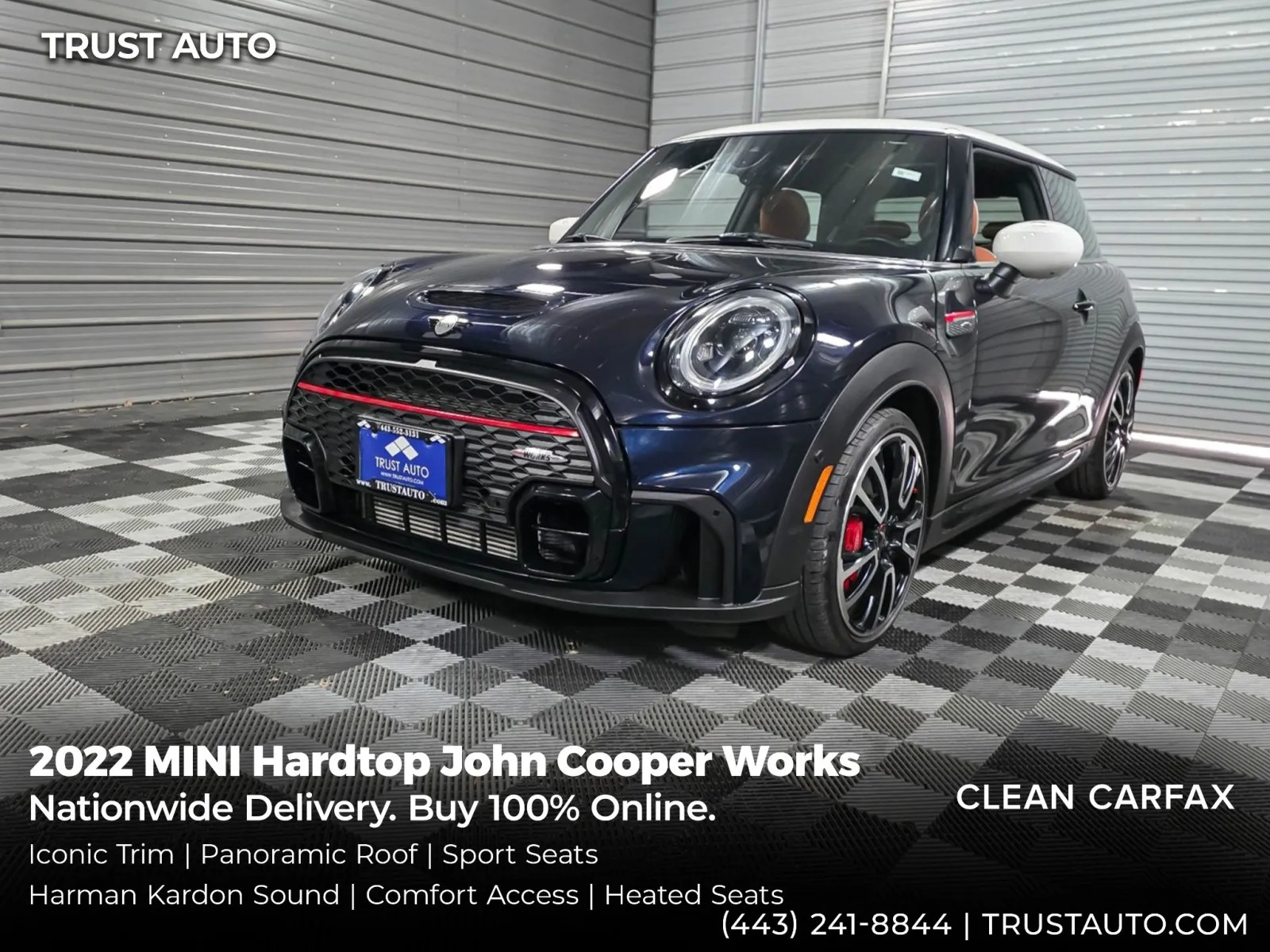 Black 2022 MINI Hardtop 2 Door John Cooper Works Hatchback w/Iconic Trim for sale in Sykesville, MD