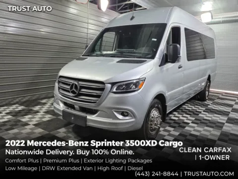 Silver 2022 Mercedes-Benz Sprinter 3500XD Cargo 170''WB DRW High Roof Extended Diesel Minivan/Van w/Comfort Plus Pkg for sale in Sykesville, MD