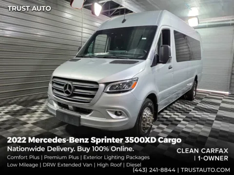 Silver 2022 Mercedes-Benz Sprinter 3500XD Cargo 170''WB DRW High Roof Extended Diesel Minivan/Van w/Comfort Plus Pkg for sale in Sykesville, MD