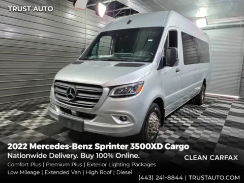 Silver 2022 Mercedes-Benz Sprinter 3500XD Cargo 170''WB High Roof Extended Diesel Minivan/Van w/Comfort Plus Pkg for sale in Sykesville, MD