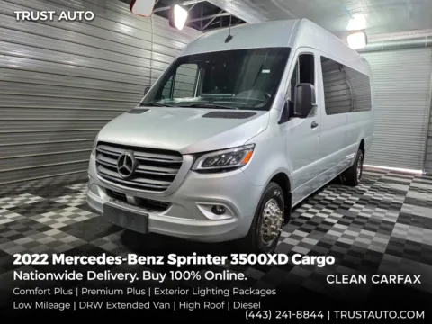 Silver 2022 Mercedes-Benz Sprinter 3500XD Cargo 170''WB DRW High Roof Extended Diesel Minivan/Van w/Comfort Plus Pkg for sale in Sykesville, MD