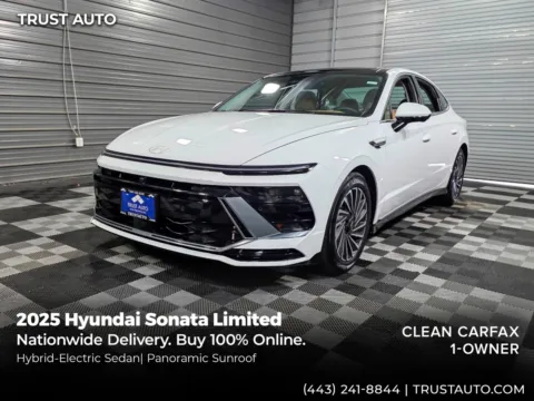 White 2025 Hyundai Sonata Limited Hybrid Electric Sedan for sale in Sykesville, MD