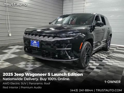 Black 2025 Jeep Wagoneer S Launch Edition AWD Electric Luxury SUV for sale in Sykesville, MD