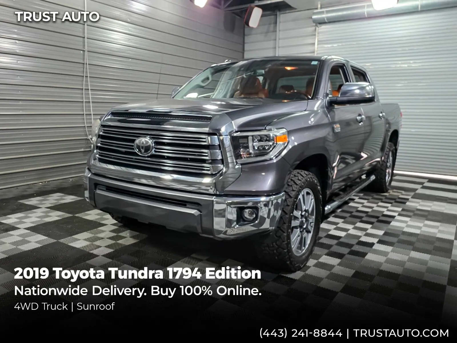 Gray 2019 Toyota Tundra 1794 Edition 4WD CrewMax 5.7 V8 Pickup Truck for sale in Sykesville, MD