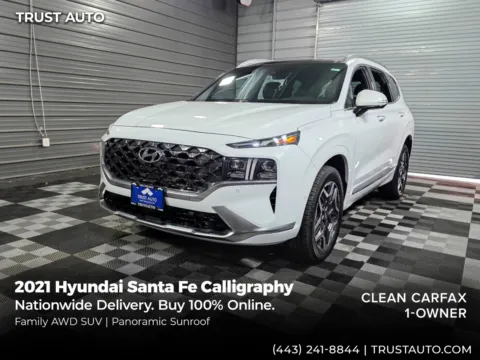 White 2021 Hyundai Santa Fe Calligraphy AWD SUV for sale in Sykesville, MD