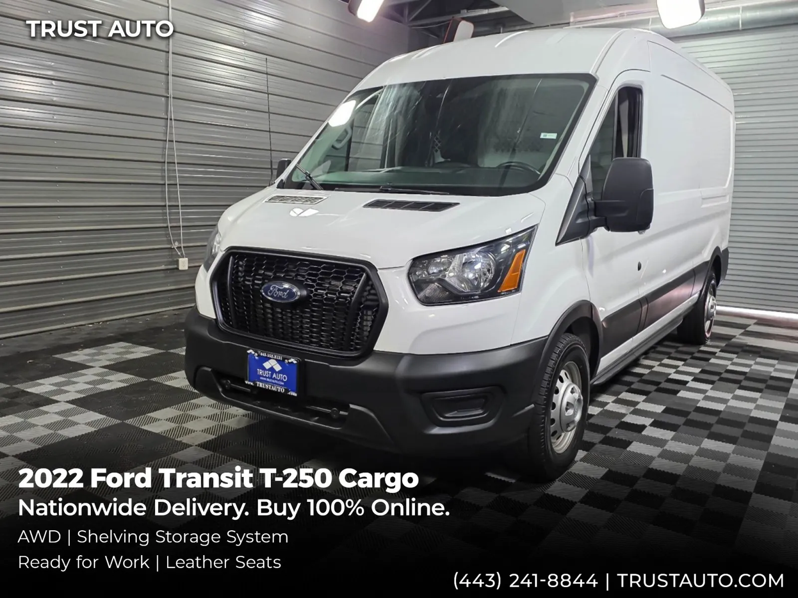 2022 Ford Transit T-250 Cargo 148'' Medium Roof AWD Minivan/Van w/Shelving Storage System for sale in Sykesville, MD