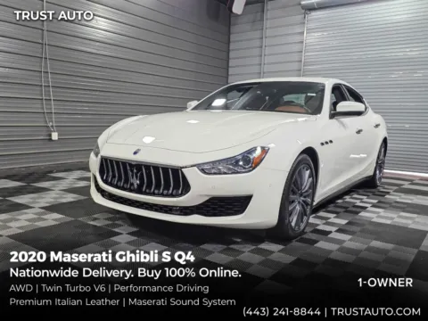 White 2020 Maserati Ghibli S Q4 AWD Premium Sedan for sale in Sykesville, MD