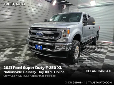 Silver 2021 Ford Super Duty F-250 SRW XL 4WD Crew Cab Long Bed 7.3L V8 Godzilla Pickup Truck w/Appearance Pkg for sale in Sykesville, MD