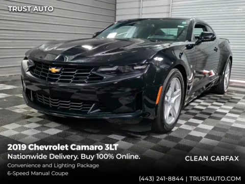 Black 2019 Chevrolet Camaro 3LT 6-Speed Manual Coupe w/Convenience Pkg for sale in Sykesville, MD