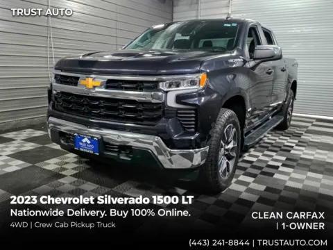 Gray 2023 Chevrolet Silverado 1500 LT 4WD Crew Cab Pickup Truck for sale in Sykesville, MD