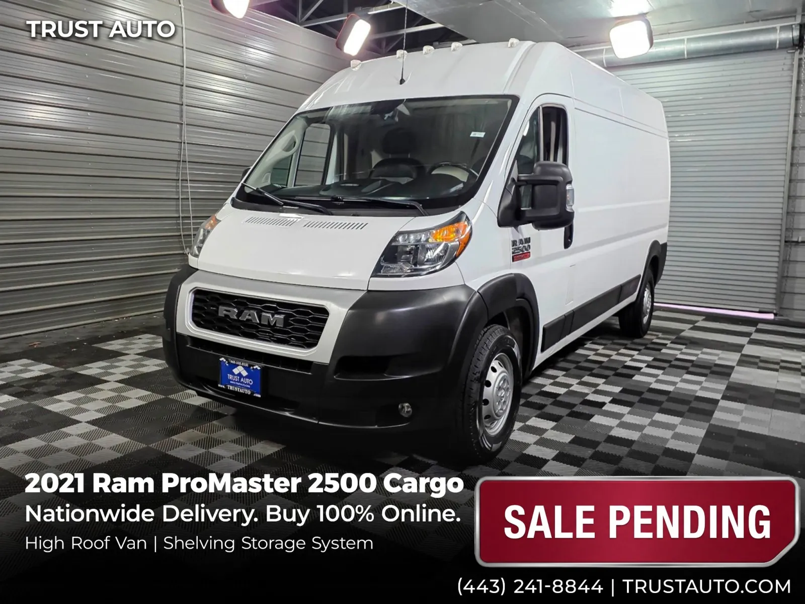 2021 Ram ProMaster 2500 Cargo 159''WB High Roof Minivan/Van w/Shelving Storage System for sale in Sykesville, MD
