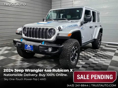 Silver 2024 Jeep Wrangler 4xe Rubicon X 4WD Hard-Top Hybrid SUV for sale in Sykesville, MD
