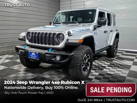 Silver 2024 Jeep Wrangler 4xe Rubicon X 4WD Hard-Top Hybrid SUV for sale in Sykesville, MD