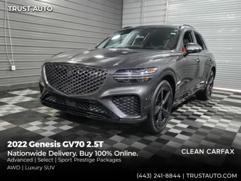 Gray 2022 Genesis GV70 2.5T AWD Luxury SUV w/Advanced/Select/Sport Prestige Pkgs for sale in Sykesville, MD