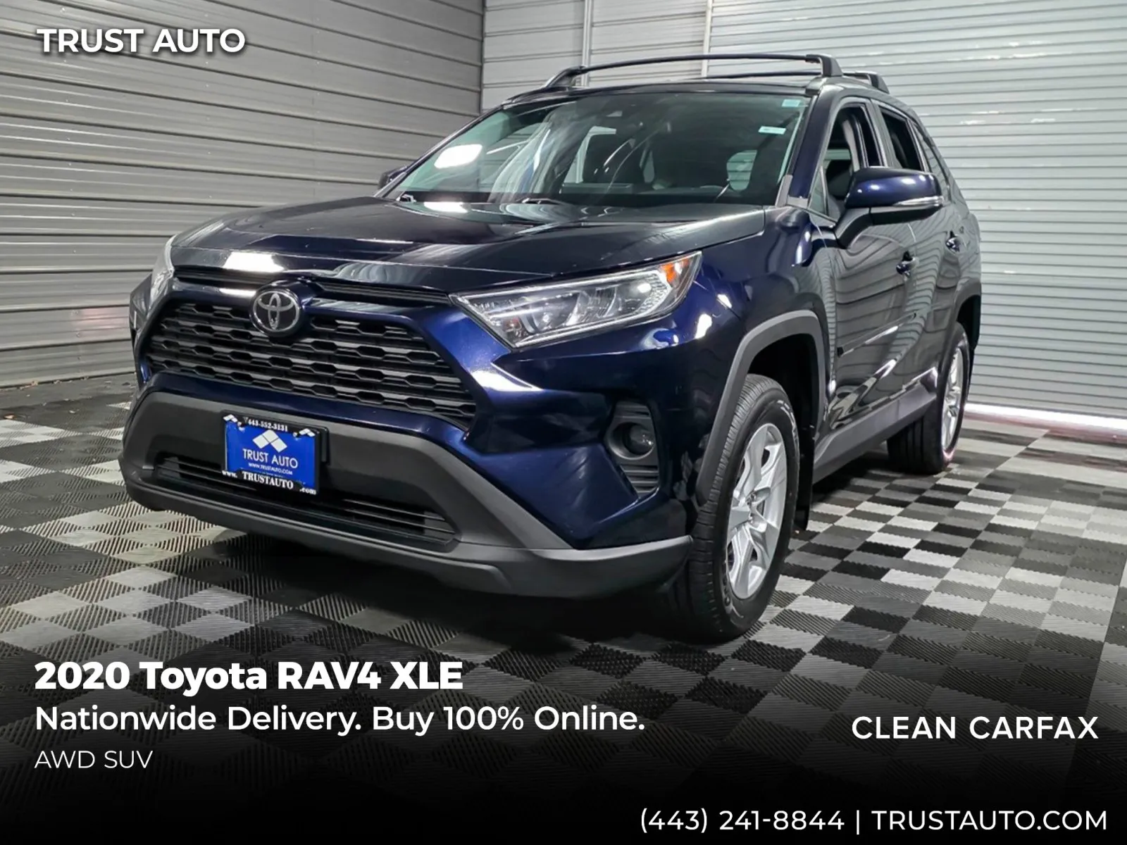 Blue 2020 Toyota RAV4 XLE AWD SUV for sale in Sykesville, MD