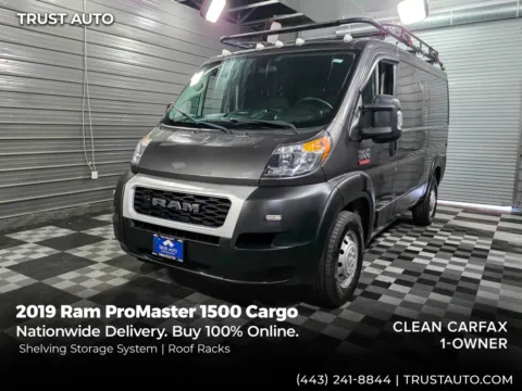 Gray 2019 Ram ProMaster 1500 Cargo 136''WB Low Roof Minivan/Van w/Shelving Storage System for sale in Sykesville, MD