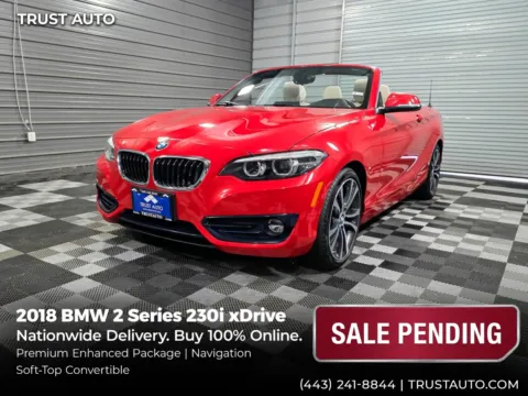 Red 2018 BMW 2 Series 230i xDrive AWD Soft-Top Convertible for sale in Sykesville, MD