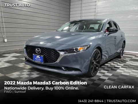 Gray 2022 Mazda Mazda3 Carbon Edition Sedan for sale in Sykesville, MD