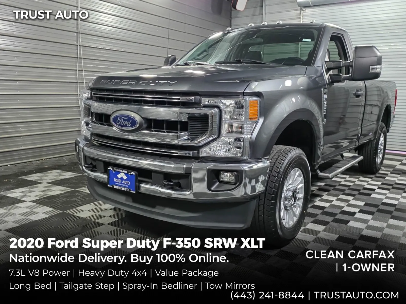 Gray 2020 Ford Super Duty F-350 SRW XLT 4WD Regular Cab 8FT Bed Pickup Truck w/Value Pkg for sale in Sykesville, MD
