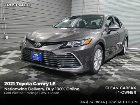 Gray 2021 Toyota Camry LE AWD Sedan w/Cold Weather Pkg for sale in Sykesville, MD