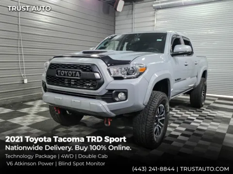 Gray 2021 Toyota Tacoma TRD Sport 4WD Double Cab Pickup Truck for sale in Sykesville, MD