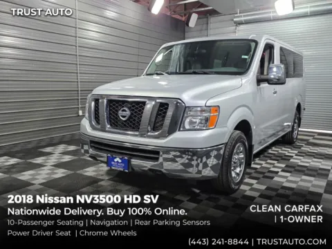 Silver 2018 Nissan NV3500 HD SV V6 10-Passenger Minivan/Van for sale in Sykesville, MD