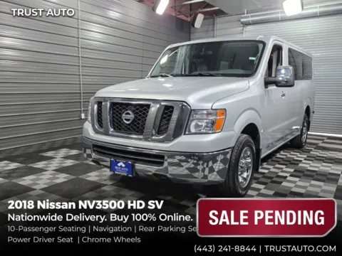 Silver 2018 Nissan NV3500 HD SV V6 10-Passenger Minivan/Van for sale in Sykesville, MD