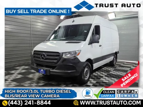 White 2020 Mercedes-Benz Sprinter 2500 Cargo 144''WB High Roof Diesel Minivan/Van for sale in Sykesville, MD