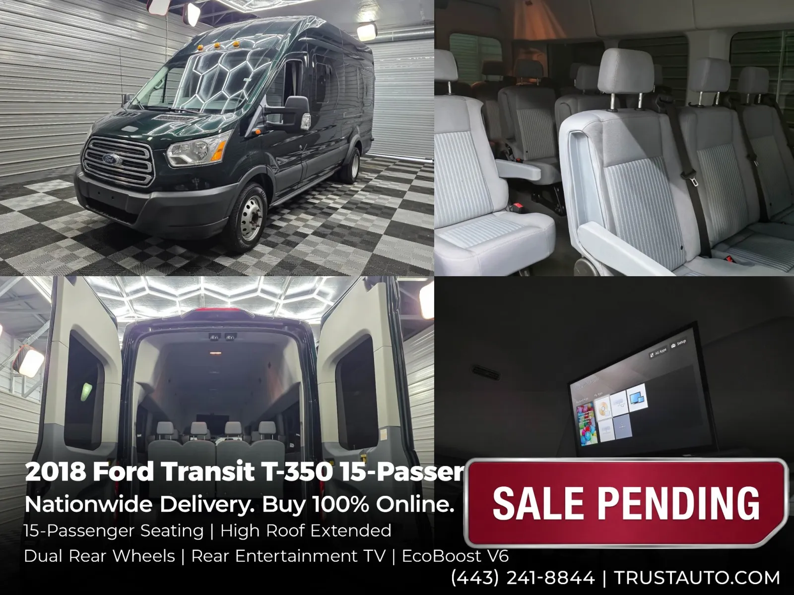 2018 Ford Transit T-350 15-Passenger XLT 148''WB DRW Extended High Roof Minivan/Van for sale in Sykesville, MD