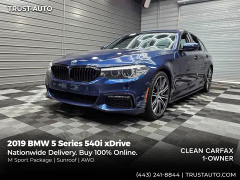 Blue 2019 BMW 5 Series 540i xDrive AWD Luxury Sedan w/M Sport Pkg for sale in Sykesville, MD