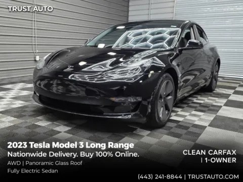 Black 2023 Tesla Model 3 Long Range Dual Motor AWD Electric Sedan for sale in Sykesville, MD